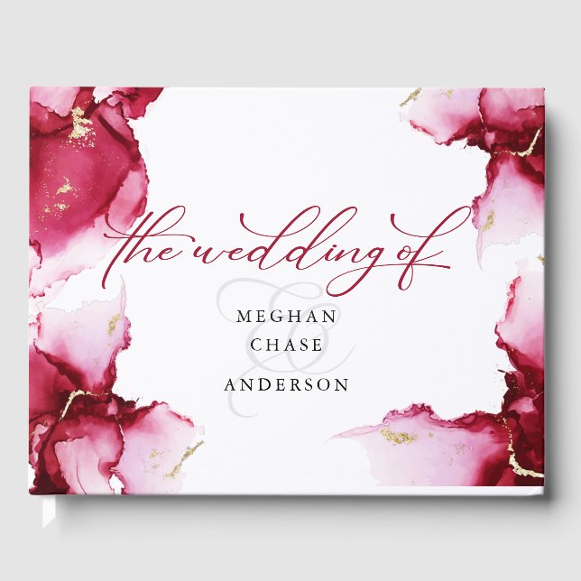 Resumen libro de invitados de Crimson Pink Red Geo (Anverso)