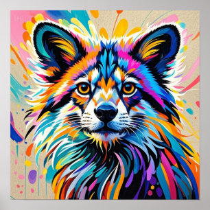 Resumen lindo divertido diseño de arte animal feli