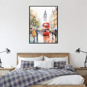 Resumen Londres Cityscape Premium Lienzo envuelto