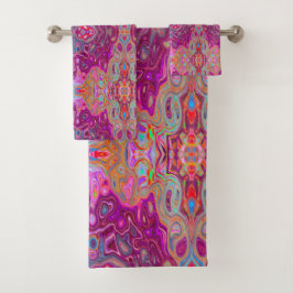 Resumen Magenta Pink, Blue y Red Groovy Pattern