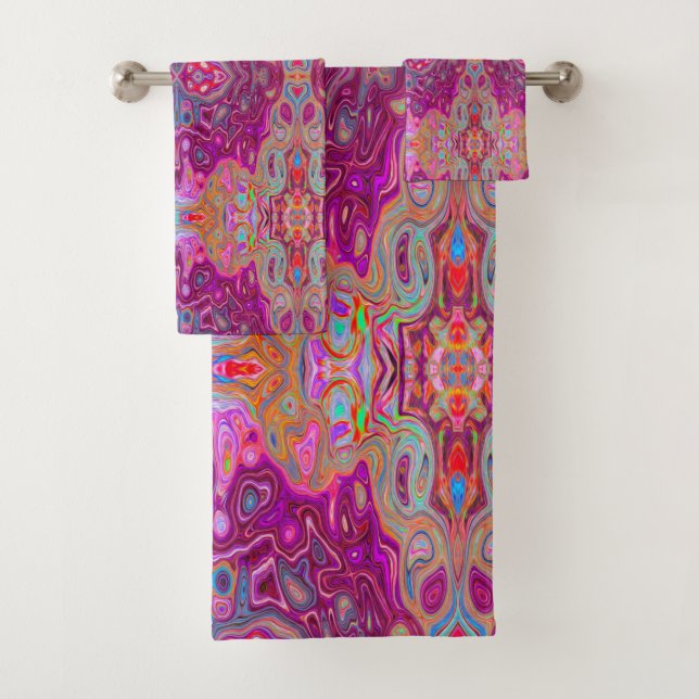 Resumen Magenta Pink, Blue y Red Groovy Pattern (In situ)