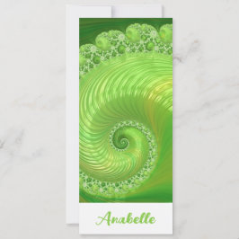 Resumen Marcador fractal de espiral verde monocrom