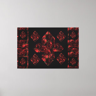 Resumen Más Rótulo Arte de tela rosa roja