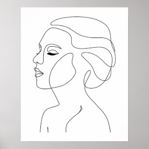 Resumen minimalista Bella Mujer Línea de Arte