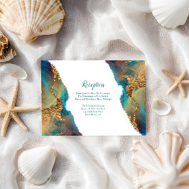 Resumen místico Recepción de oro coral Verde azula