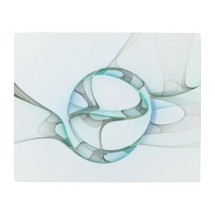 Resumen moderno Arte fractal azul turquesa gris