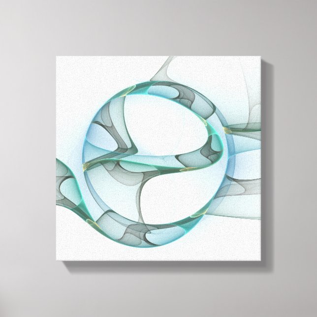 Resumen moderno Arte fractal azul turquesa gris (Anverso)