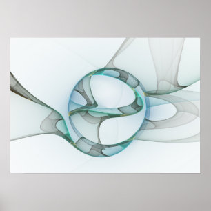 Resumen moderno Arte fractal azul turquesa gris