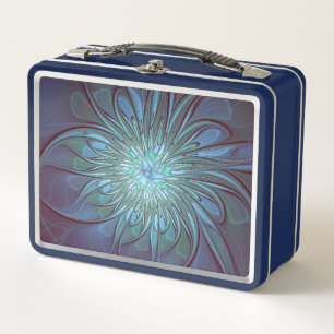 Resumen moderno Arte fractal de flor azul de moda