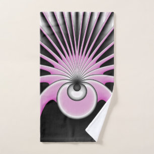 Resumen moderno Arte fractal Figura negra rosa gri