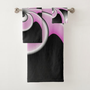 Resumen moderno Arte fractal Figura negra rosa gri