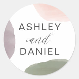 Resumen moderno Boda en el jardín etiqueta Pegatin