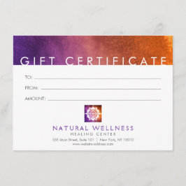 Resumen moderno Certificado de regalo de bienestar