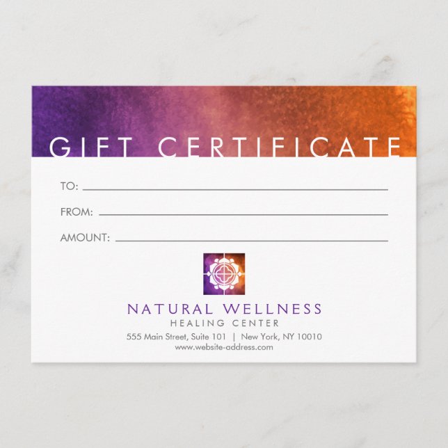 Resumen moderno Certificado de regalo de bienestar (Anverso)