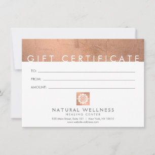 Resumen moderno Certificado de regalo RoseGold Wel