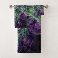 Resumen moderno Diseño fractal púrpura y verde