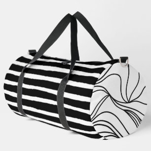 "Resumen moderno en blanco y negro" Bolsa Duffle