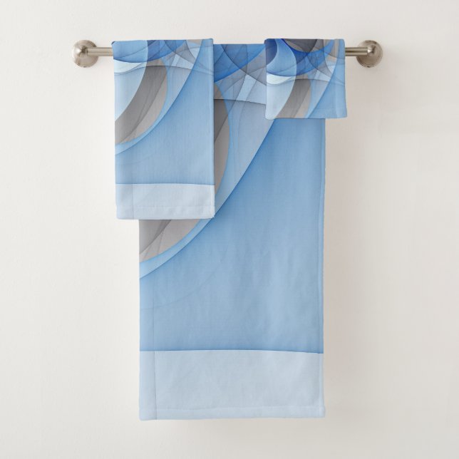 Resumen moderno Gráfico de arte fractal gris azul (In situ)