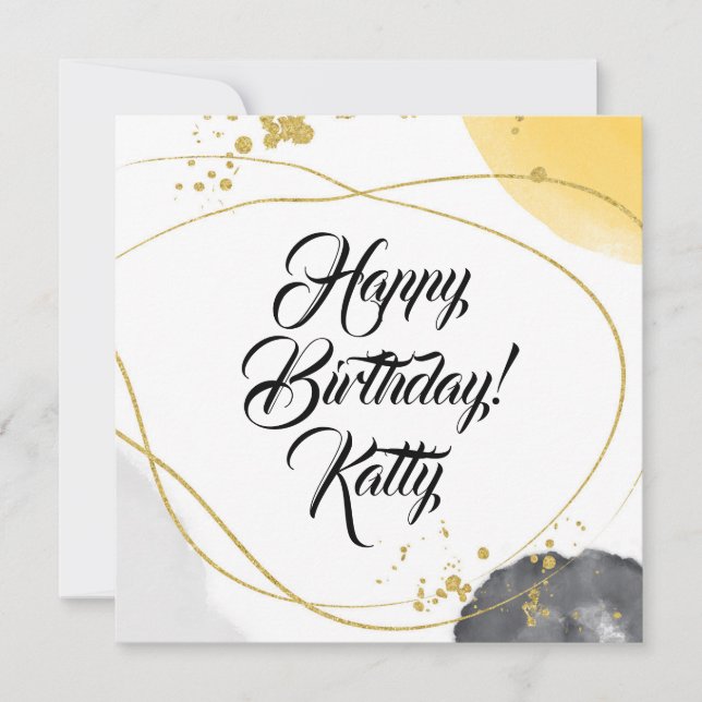 Resumen moderno Guión simple Tarjeta de cumpleaños (Anverso)