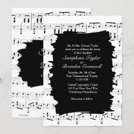 Resumen moderno Invitación a la boda de la música