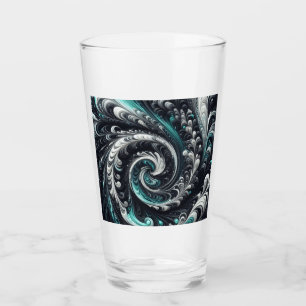 Resumen Moderno Swirling Green, Silver y Black