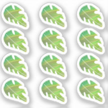 Resumen Monstera Leaf Liquid Green Pegatina Set