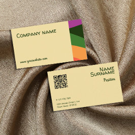 Resumen naranja amarillo verde tarjeta de visita Q