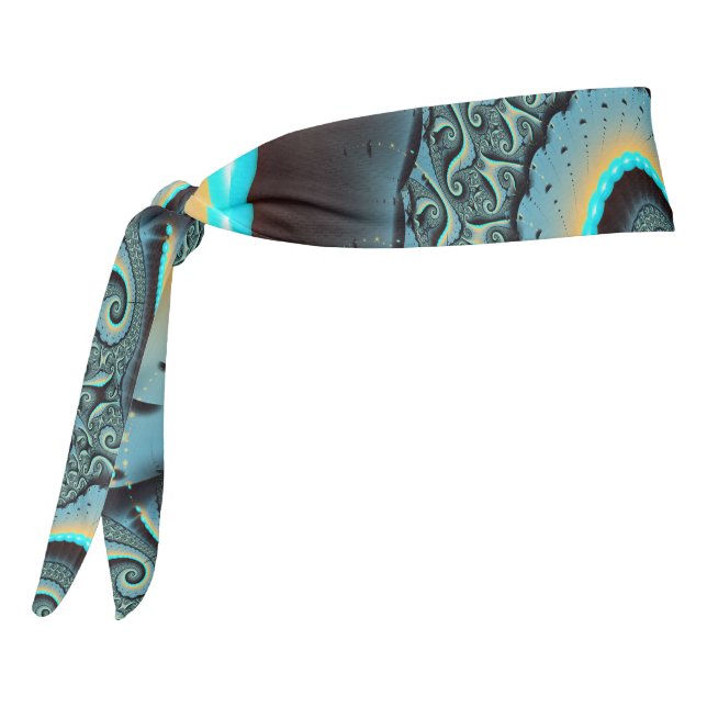 Resumen Naranja azul turquesa espiral de arte frac (Girar 270)