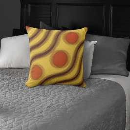 Resumen Naranja Cojín decorativo amarillo y marrón