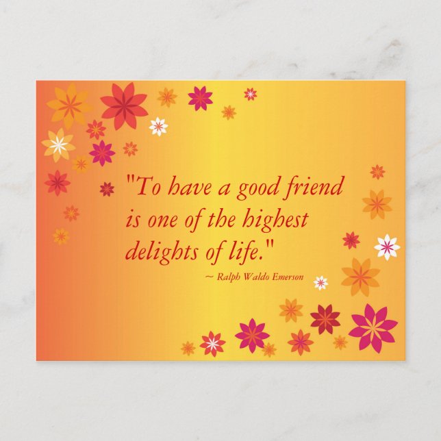 Resumen Naranja Flores Postales Amigables (Anverso)