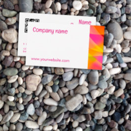 Resumen naranja fucsia amarilla QR tarjeta de visi