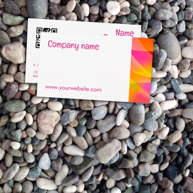 Resumen naranja fucsia amarilla QR tarjeta de visi (Subido por el creador)