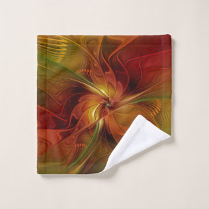Resumen Naranja rojo Brown Flor de arte fractal ve