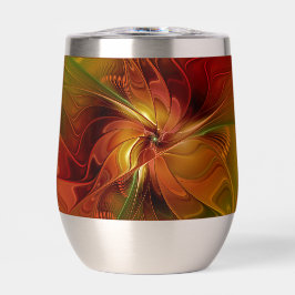 Resumen Naranja rojo Brown Flor de arte fractal ve