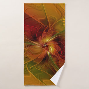 Resumen Naranja rojo Brown Flor de arte fractal ve
