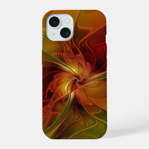 Resumen Naranja rojo Brown Flor de arte fractal ve