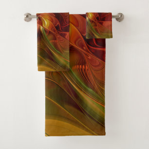 Resumen Naranja rojo Brown Flor de arte fractal ve
