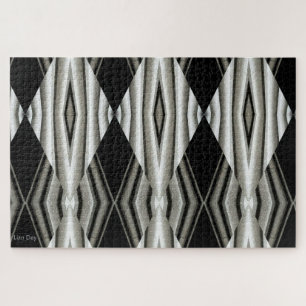 Resumen negro y blanco rompecabezas rompecabezas