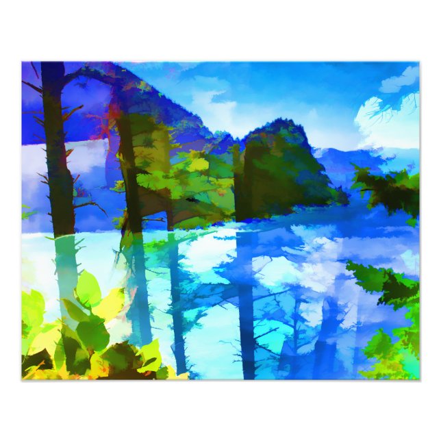 Resumen Océano y montañas Foto Ampliación (Frente)