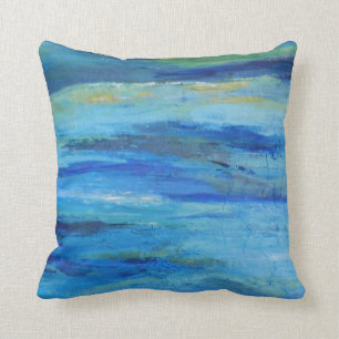 Resumen Olas del océano azul Almohada de algodón