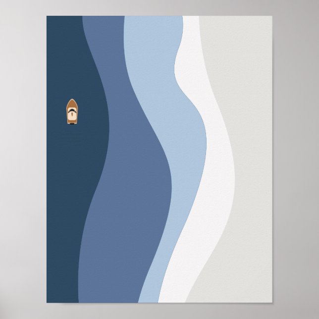 Resumen Olas oceánicas arte mural (Frente)