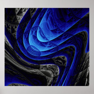 Resumen ondulado azul, fondo de arte digital.