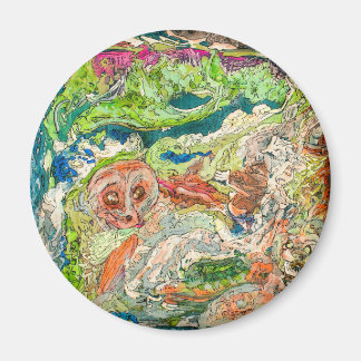 Resumen original Arte Imán de Ronda Verde Figural