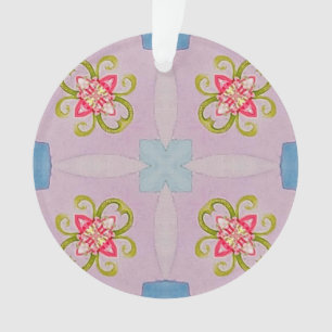 Resumen Ornamento de la Cruz Floral Acrílico