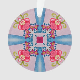 Resumen Ornamento de la Cruz Floral Acrílico