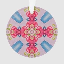 Resumen Ornamento de la Cruz Floral Acrílico