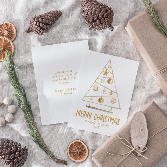 Resumen Ornamentos de oro Árbol Feliz Navidad (Subido por el creador)