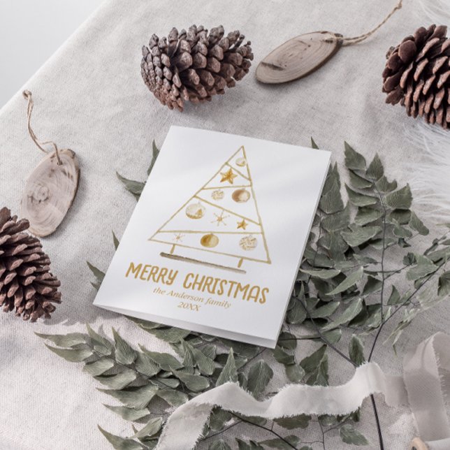 Resumen Ornamentos de oro Árbol Feliz Navidad (Subido por el creador)