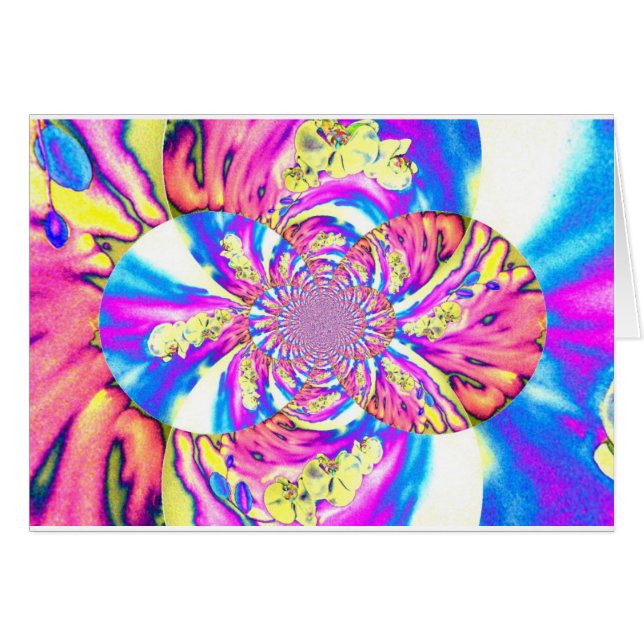 Resumen orquídeas rosa rosa floral mandala rosa (Anverso (Horizontal))