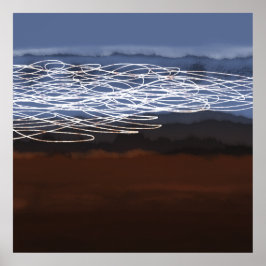 Resumen Paisaje Azul marrón Arte moderno